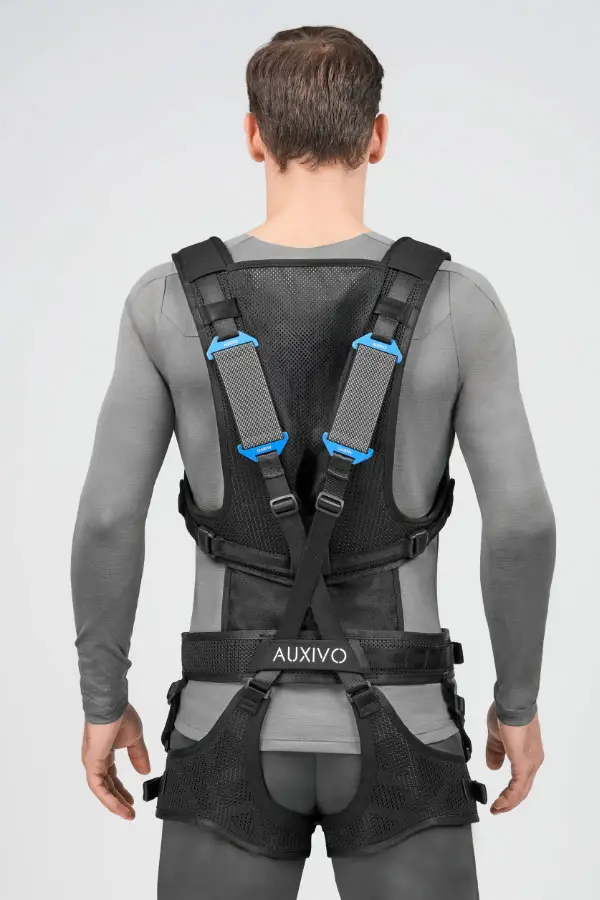 Auxivo LiftSuit 2 passive textile back exoskeleton for lifting and forward-leaning industrial tasks